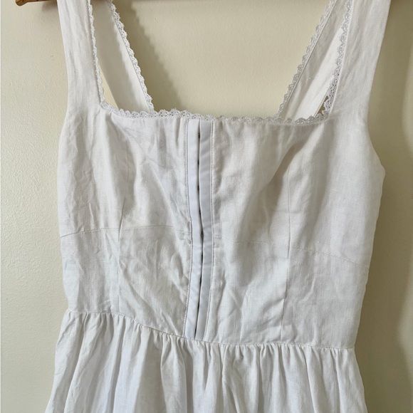 Reformation Tagiatelle White Linen Dress 4 - Picture 3 of 6